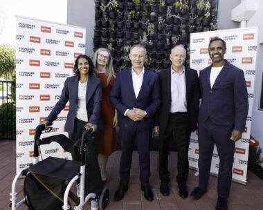 MSWA Client and staff with Premier Roger Cook.