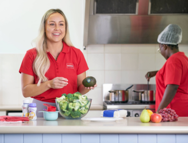 Dietitian promoting healthy eating at MSWA