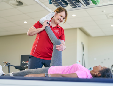 mswa client during physio session
