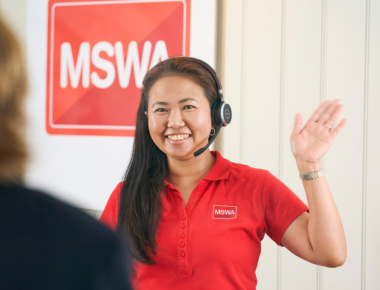 mswa female staff member waving hand