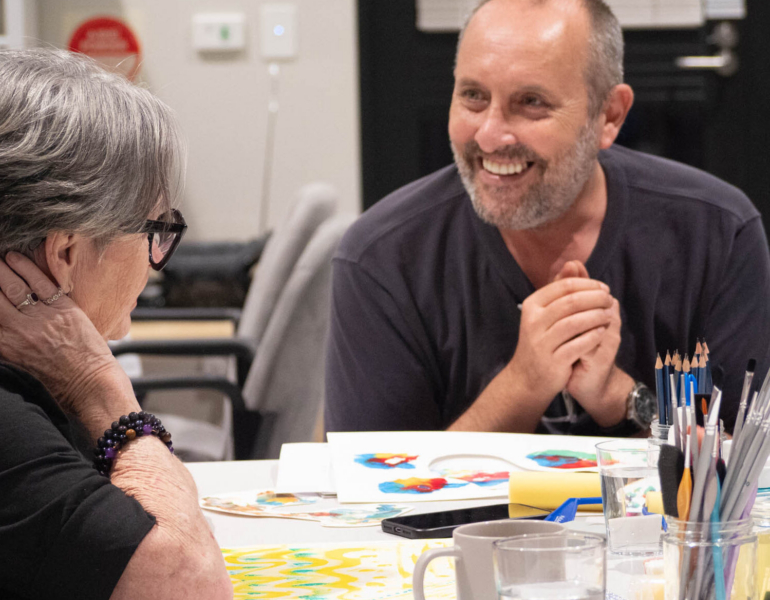 people smiling during an arts and craft session