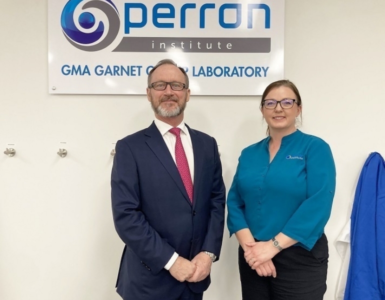 Prof Allan Kermode and Dr Marzena Fabis Pedrini in the Perron Institute lab