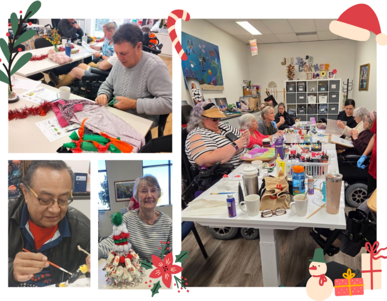 MSWA Client celebrating Christmas in July at Outreach.