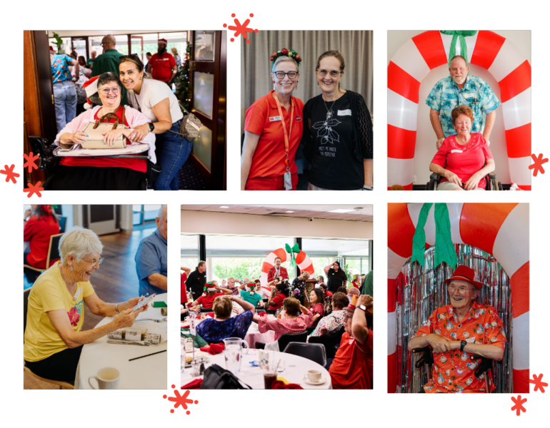 Collage of images from MSWA Christmas party.