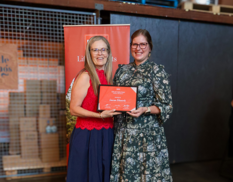 MSWA CEO Melanie Kiely, with Life not Limits Grant Recipient 2025, Lauren Edwards