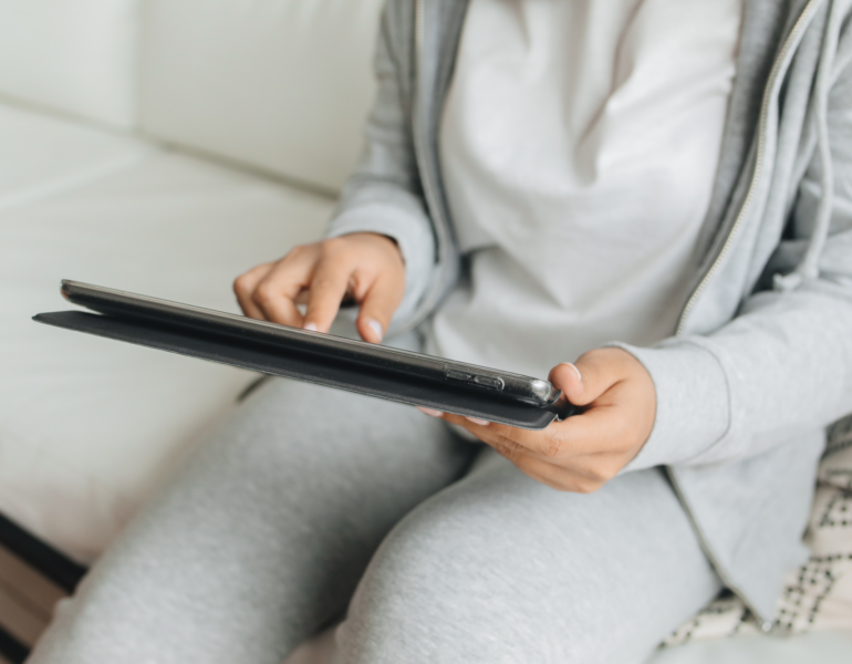 Person using NADII App on a tablet
