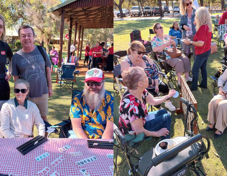 clients and staff gathered at outreach in the valley