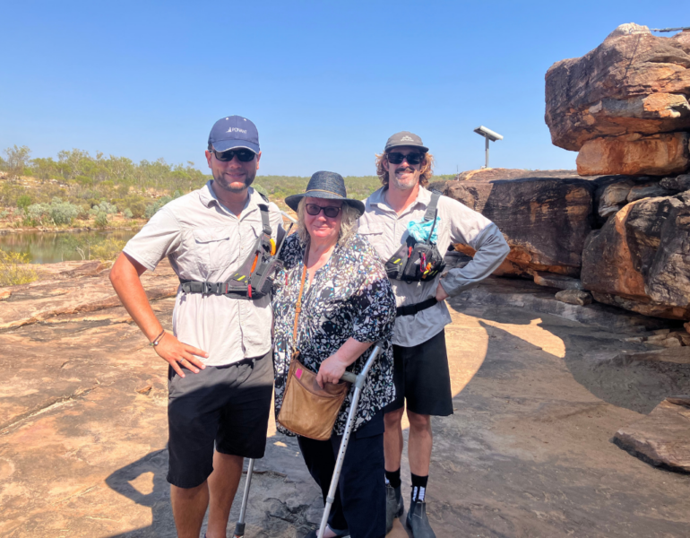 MSWA Client with staff members from the Ponet Cruise.