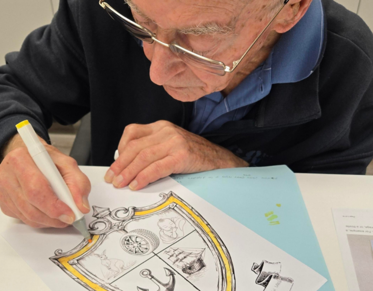 MSWA Client creating their own family shields.