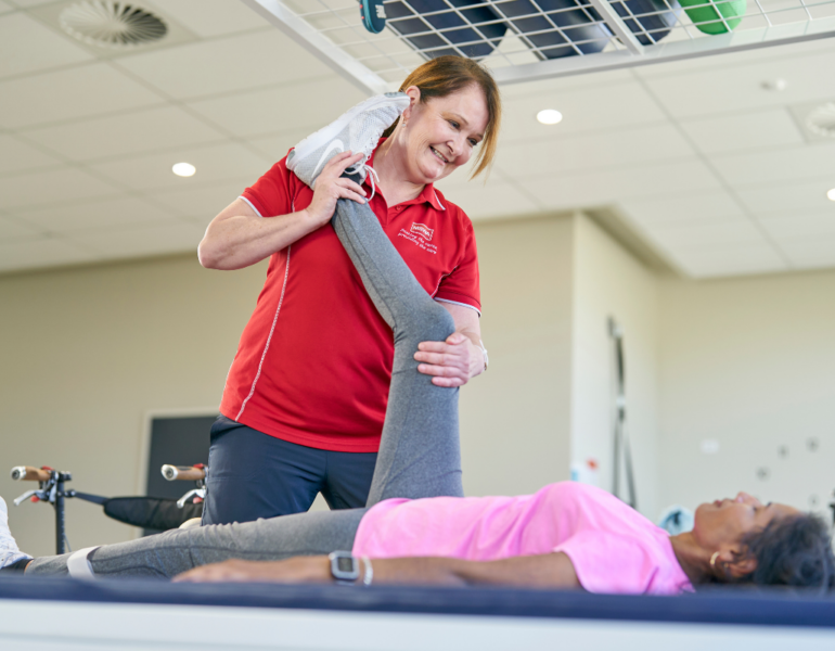 mswa client during physio session