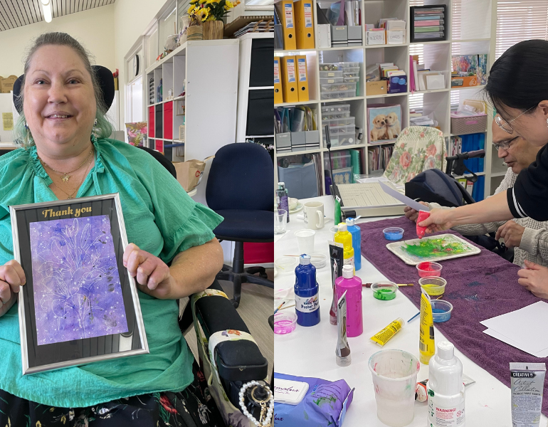 clients during an arts and craft session at wilson