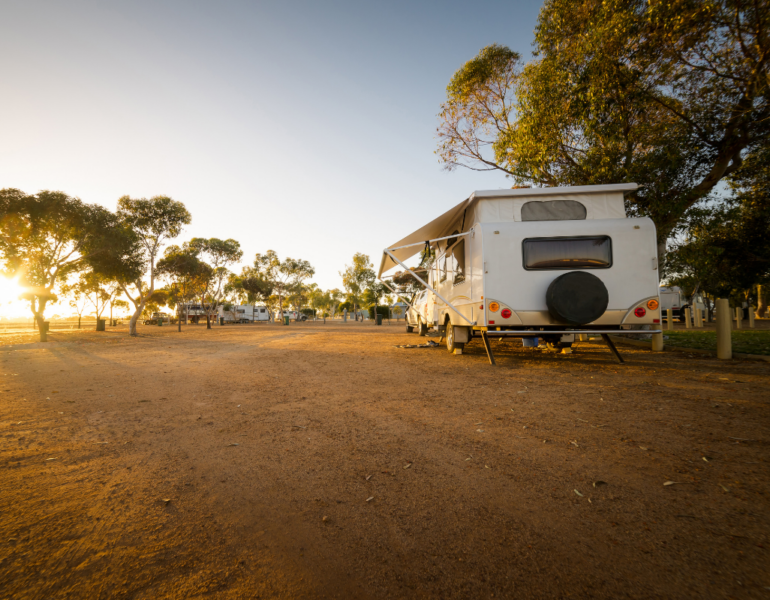 caravan in a camping site