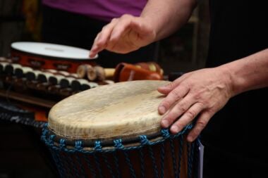 Two hands drumming.