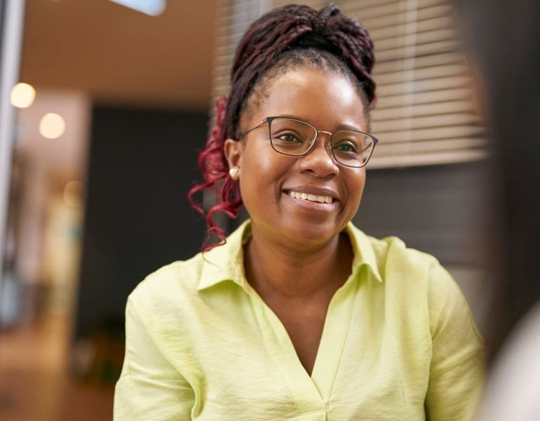 woman smiling