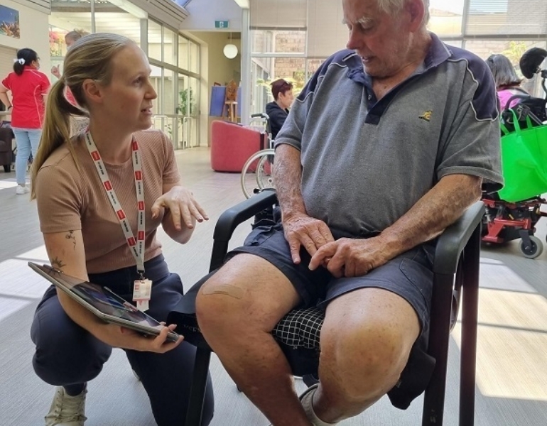two people speaking