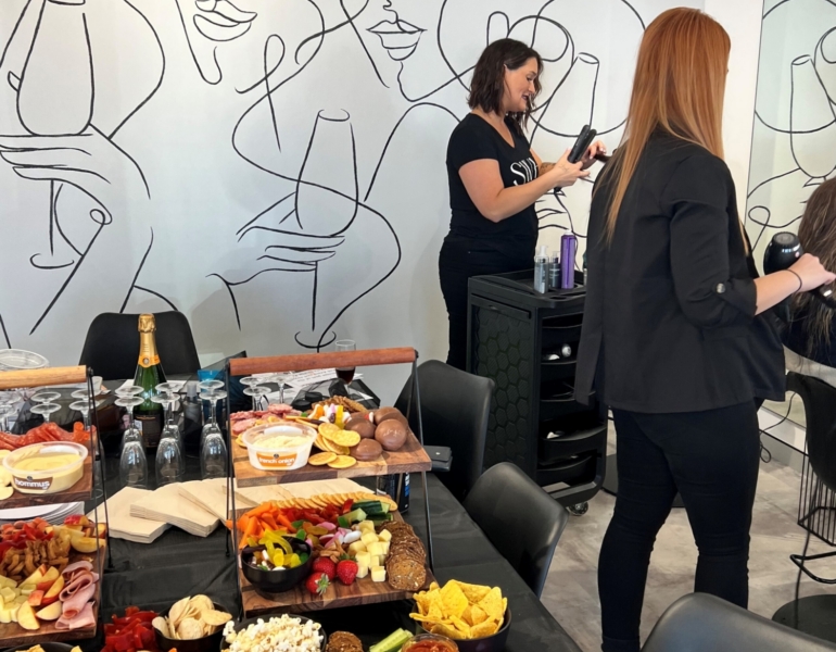 Food on the table at a fundraiser event