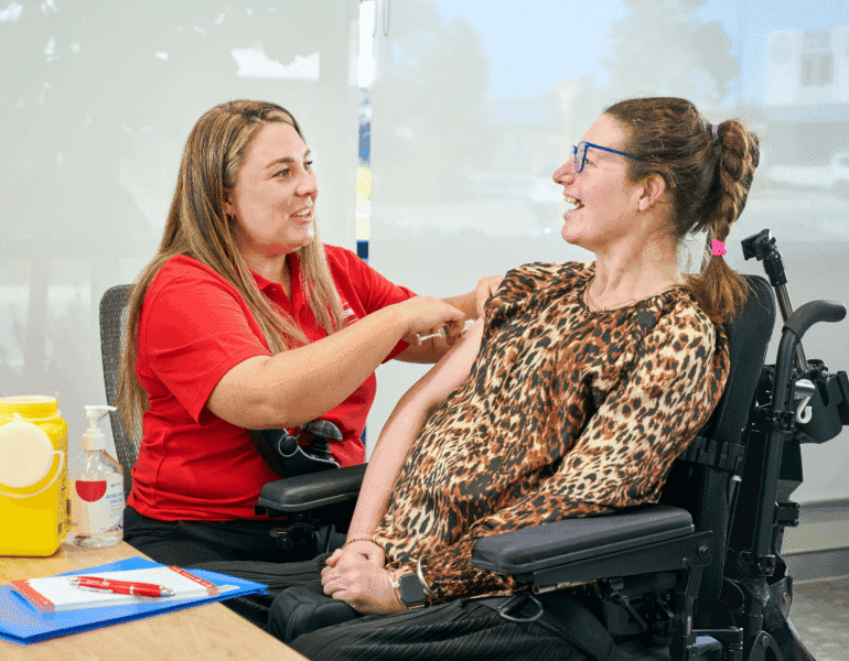 mswa neuro nurse with a client