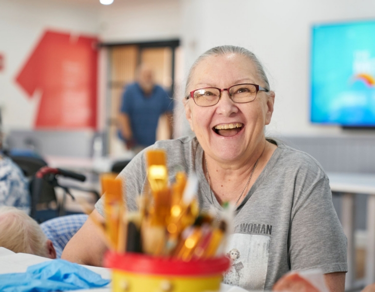 woman smiling at the camera