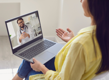 Patient speaking to doctor on video call