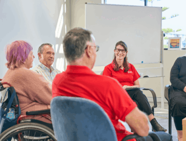 clients during a wellbeing session at mswa