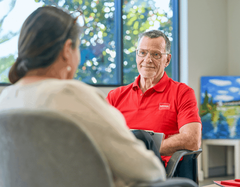 mswa wellbeing counsellor during a session