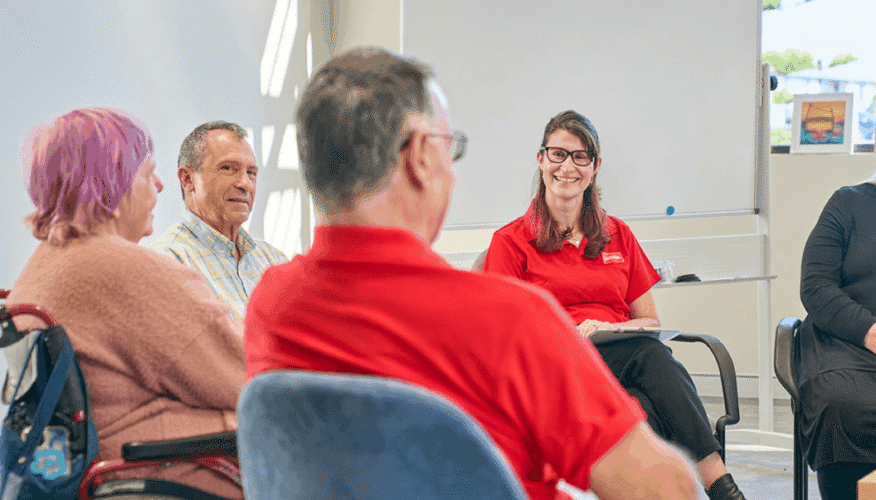 clients during a wellbeing session at mswa
