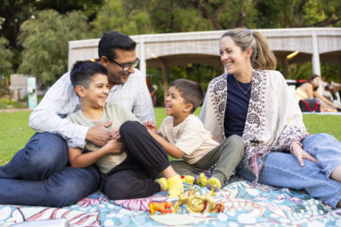 Family at Perth Zoo on a picnic