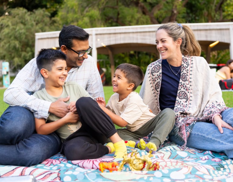 Family at Perth Zoo on a picnic