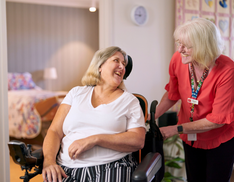mswa client and staff at high support accommodation
