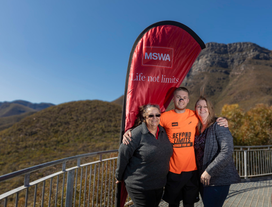MSWA staff member with Desire Movement runner.
